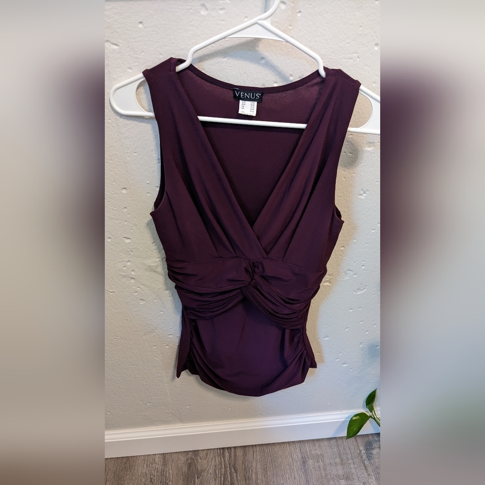 ***SOLD***Burgundy Venus Sleeveless Blouse